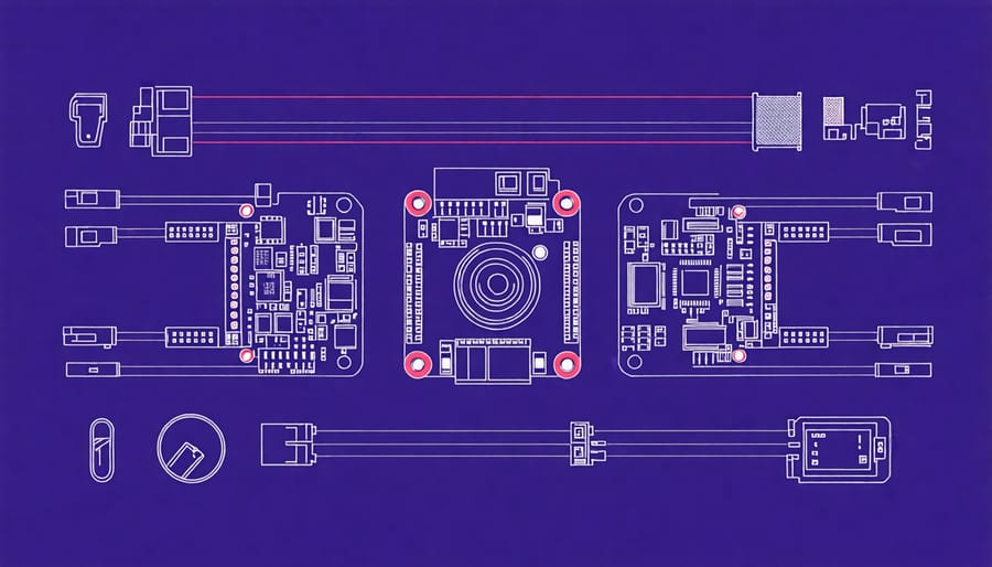 Illustration of connecting a camera module to the Raspberry Pi