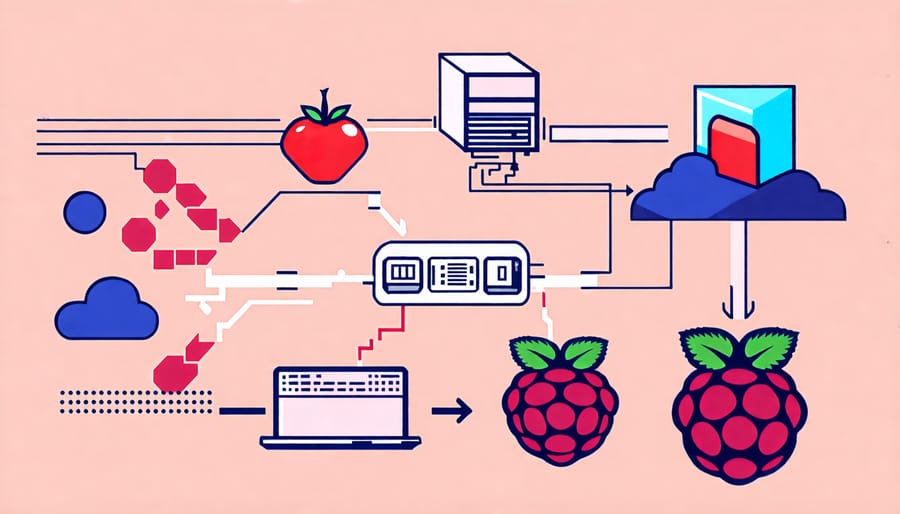 Diagram explaining the concept of port forwarding for a Raspberry Pi Minecraft server