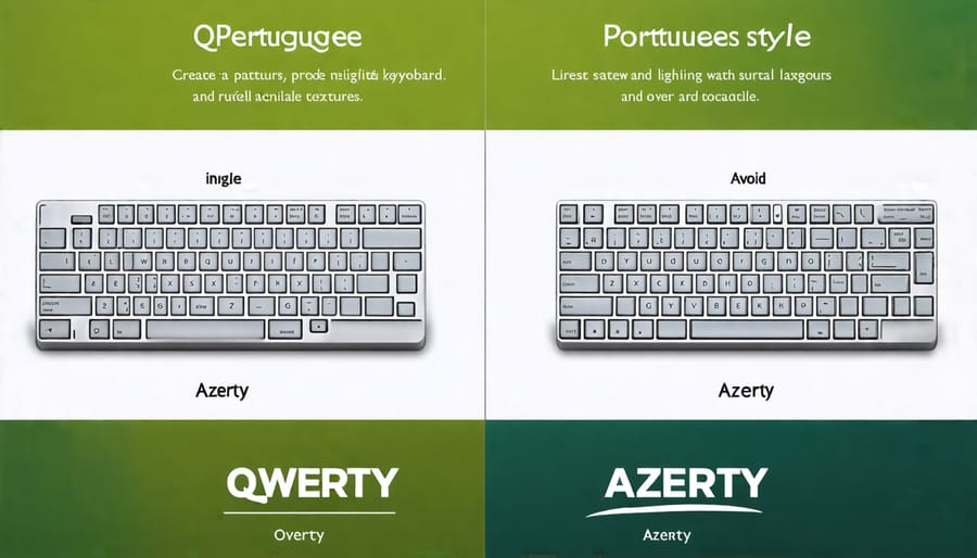 Comparison of QWERTY and AZERTY Portuguese keyboard layouts