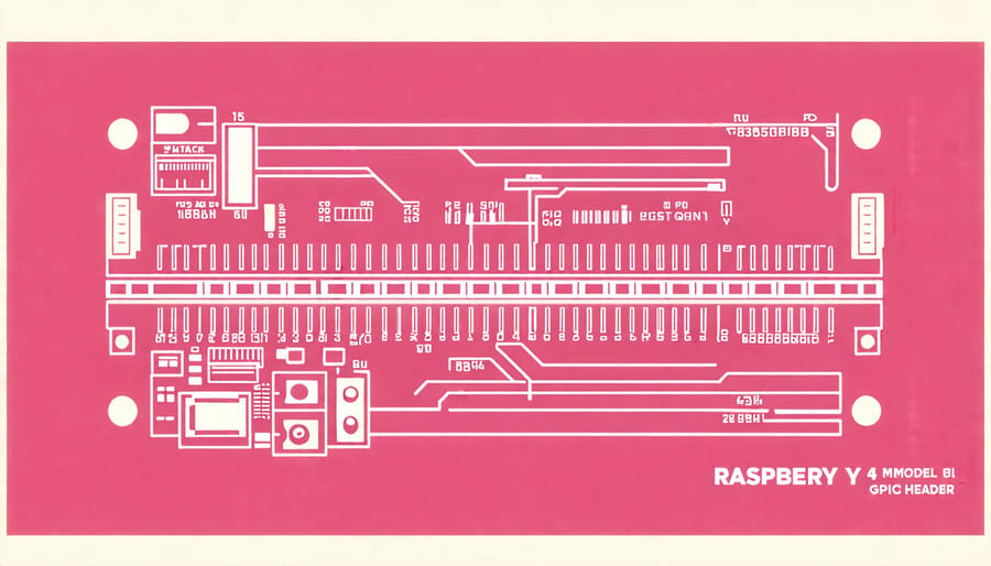 Raspberry Pi 4 Model B pinout diagram with pin numbers, names, and functions