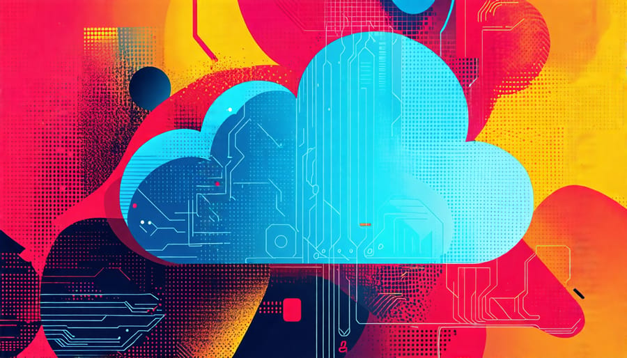 Visual representation of advanced encryption techniques safeguarding cloud data