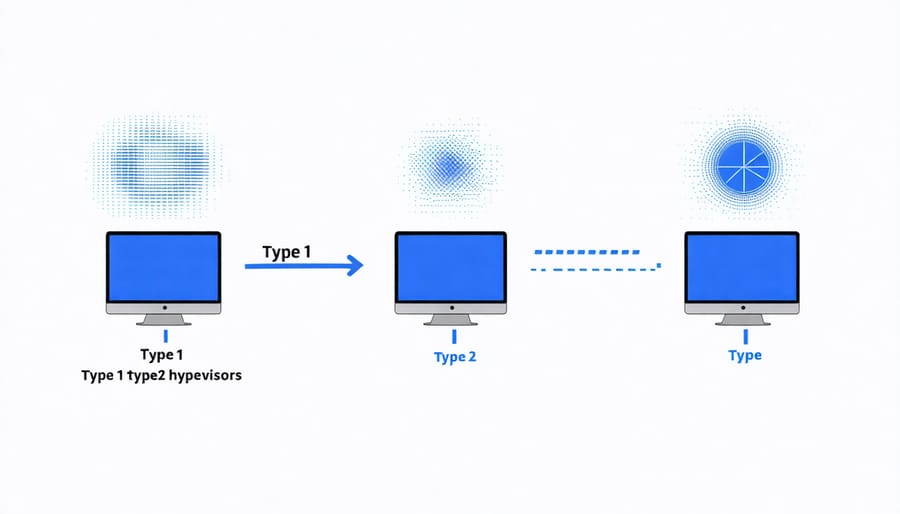 Comparison of Type 1 and Type 2 hypervisor architectures