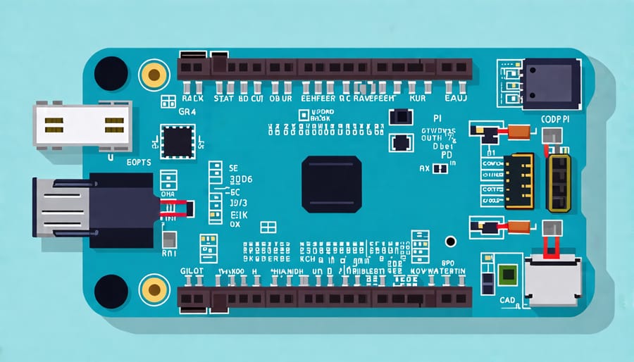 Diagram demonstrating wiring between an I2C sensor and Raspberry Pi GPIO