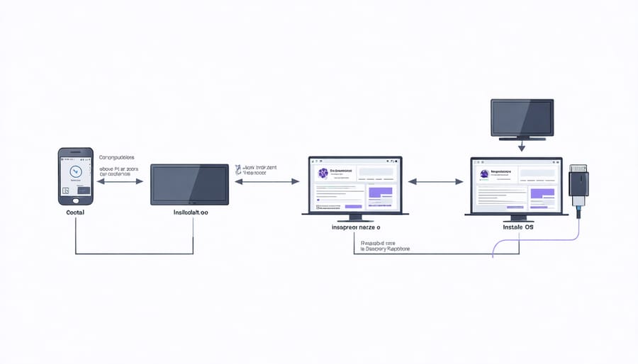 Visual guide for installing the operating system on Raspberry Pi Zero W