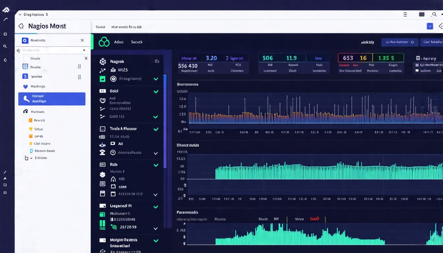 Nagios network monitoring dashboard running on a Raspberry Pi