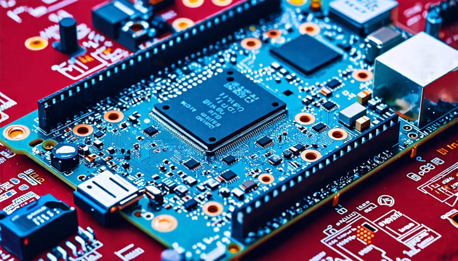 Labeled photograph of a Raspberry Pi 4 Model B single-board computer