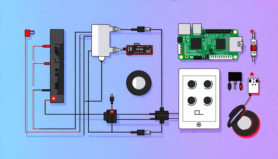 Schematic representation of the hardware requirements for a Raspberry Pi audio interface