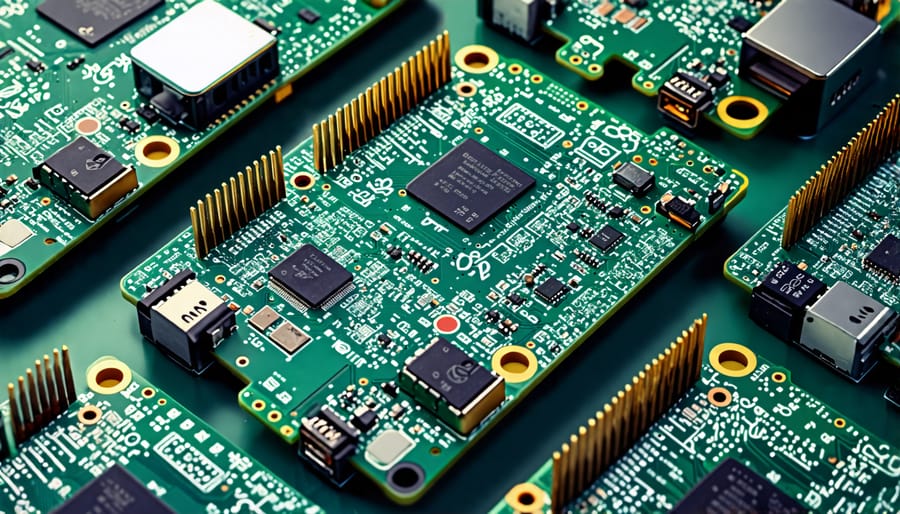 Multiple Raspberry Pi single-board computers arranged to form a cluster