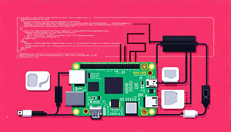 Raspberry Pi connected to devices with command line examples