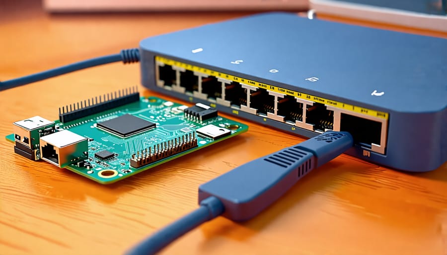 Raspberry Pi firewall setup with a router and Ethernet connection