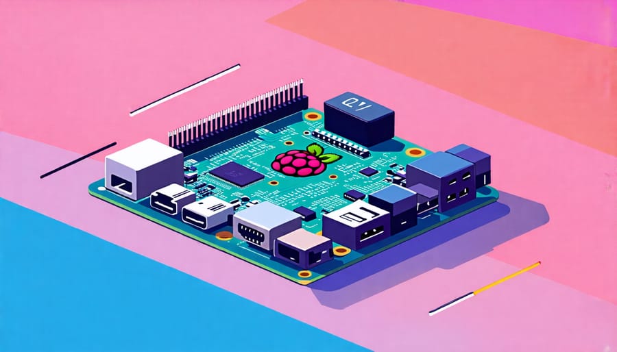 Conceptual representation of Raspberry Pi as a smart home automation hub