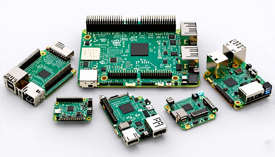 Comparison of Raspberry Pi models illustrating differences in size and features