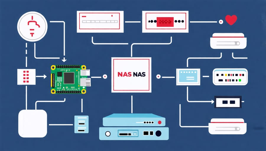 Network diagram of a Raspberry Pi NAS device