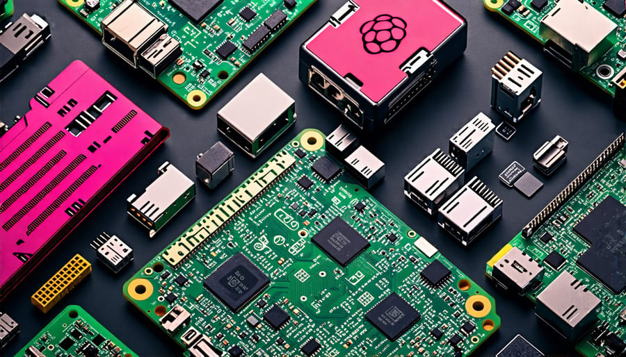 Various Raspberry Pi models and network interface cards suitable for building a network security monitor