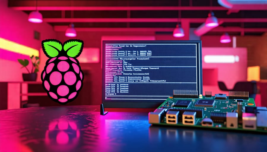 Raspberry Pi operating system showing network configuration settings