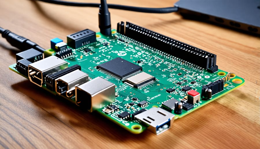 Raspberry Pi connected with a speed sensor, illustrating the wiring setup