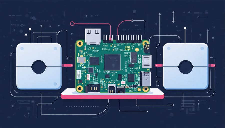 Representation of multiple operating systems running on a Raspberry Pi through virtualization