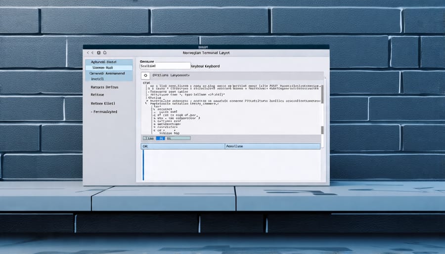 Example of using the command line to configure the Norwegian keyboard layout persistently