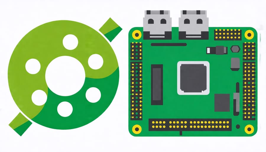 Ubuntu MATE operating system logo and Raspberry Pi 2