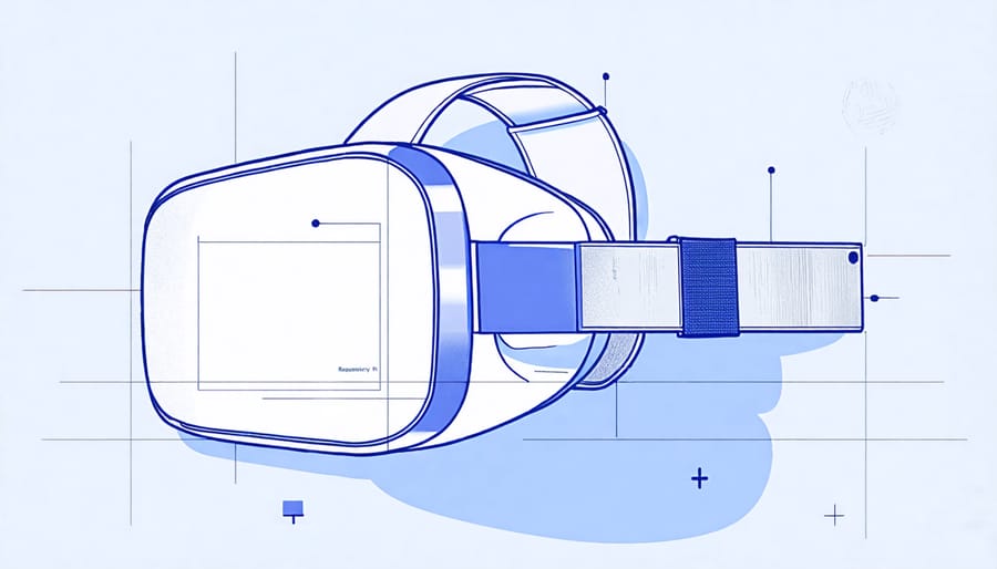 Diagram showing the step-by-step assembly process for a Raspberry Pi VR headset