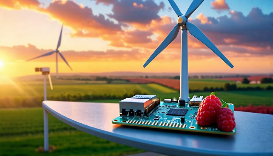 Wind turbine energy output monitored by a Raspberry Pi