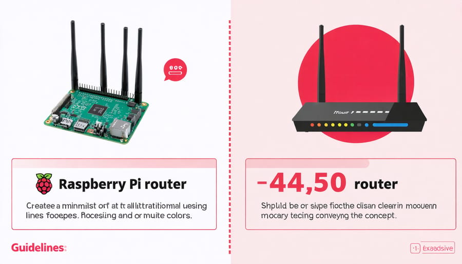 Cost comparison infographic between Raspberry Pi and traditional routers