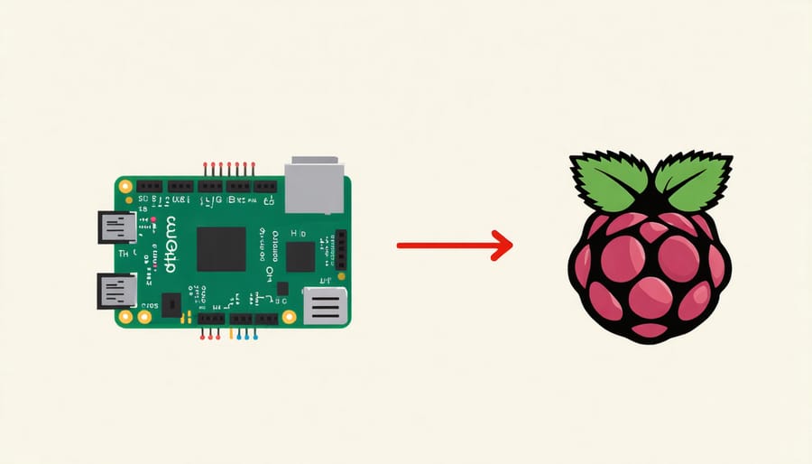 Visual comparison of a default Raspberry Pi setup versus a custom configured Pi