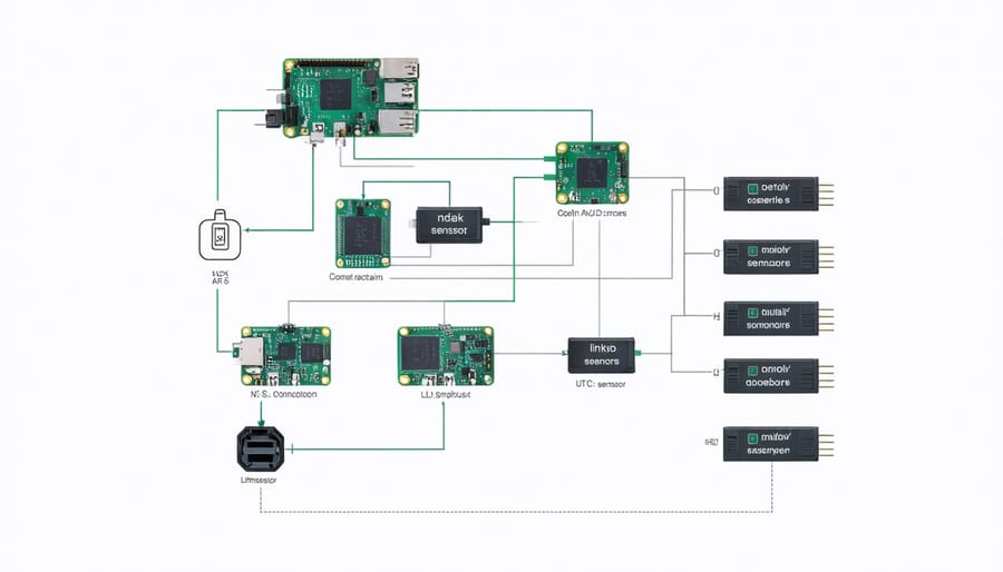 Schematic representation of lm-sensors setup on Raspberry Pi