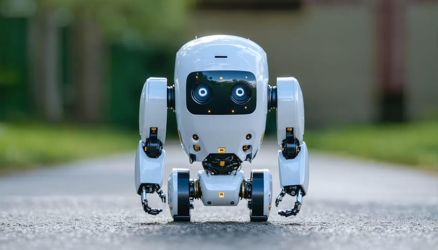 Close-up view of ultrasonic sensors mounted on a Raspberry Pi robot chassis