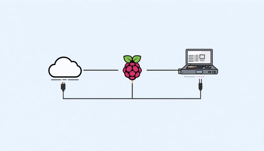 Diagram of Raspberry Pi 2B personal cloud storage configuration