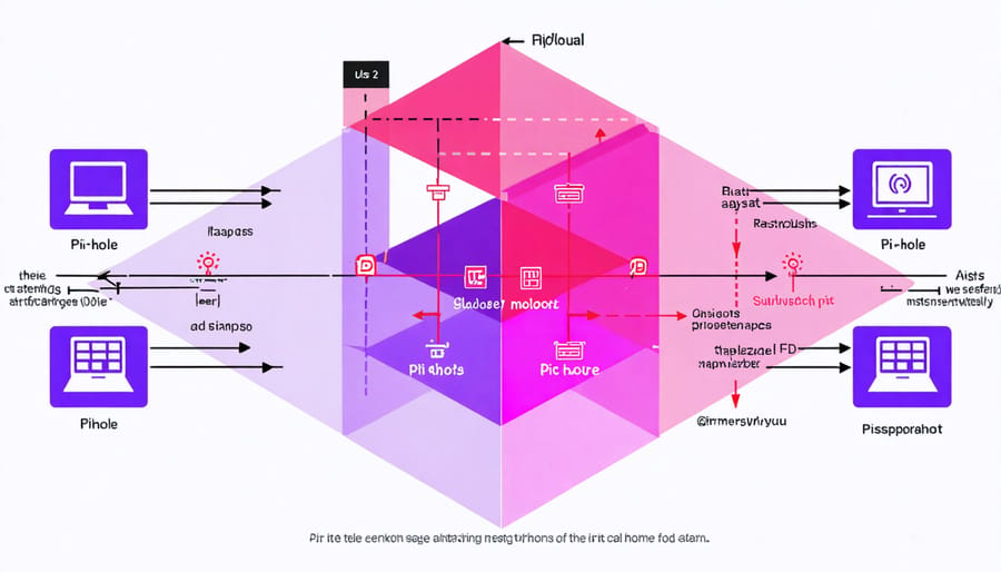 Visual representation of Pi-hole ad-blocking functionality with Raspberry Pi 4