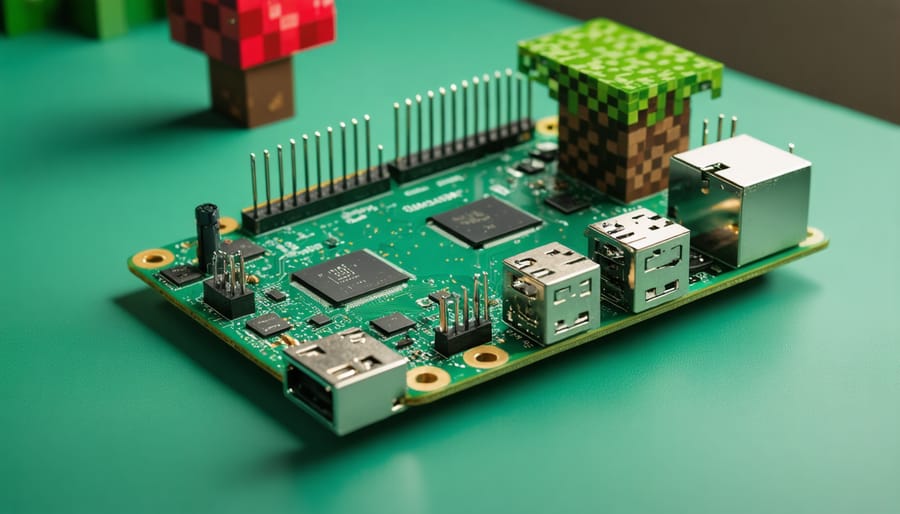 Raspberry Pi 4 8GB hosting a Minecraft server for multiplayer gaming