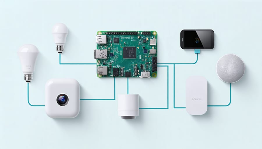 Raspberry Pi 4 controlling various smart home devices