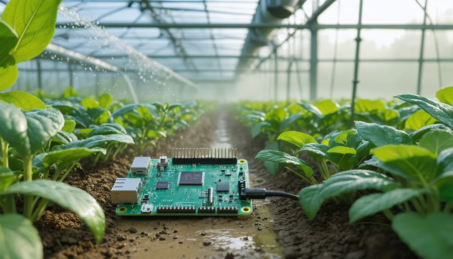 Automated greenhouse irrigation system controlled by a Raspberry Pi