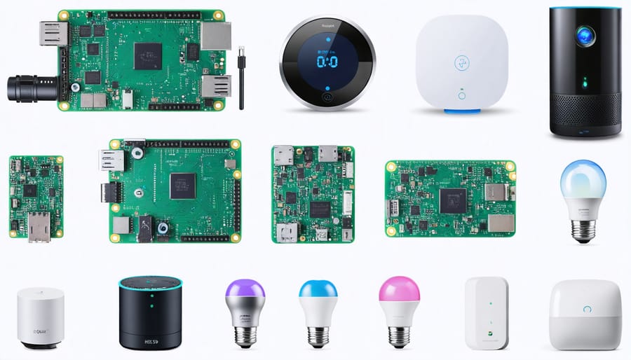 Collage showcasing different Raspberry Pi home automation projects