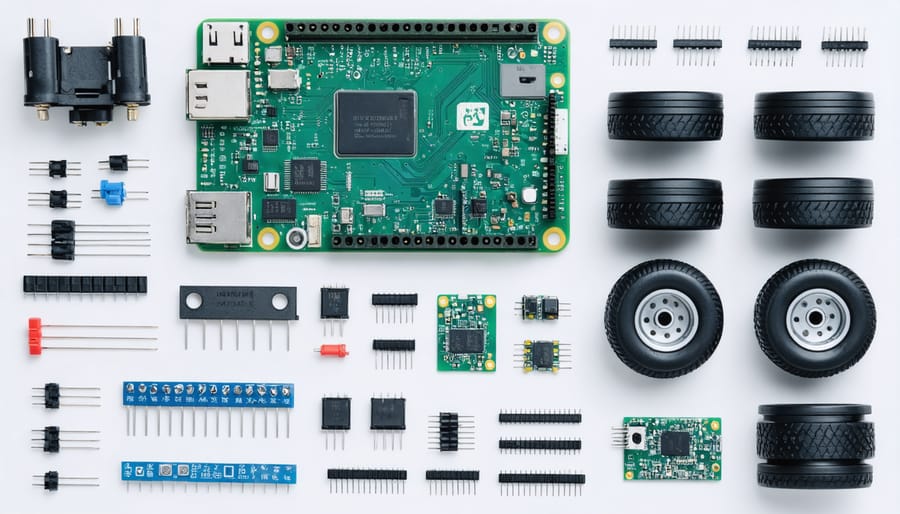 Collection of essential Raspberry Pi robotics hardware components