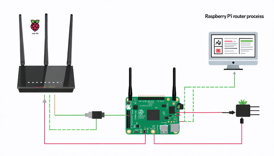 Visual guide for setting up a Raspberry Pi as a router