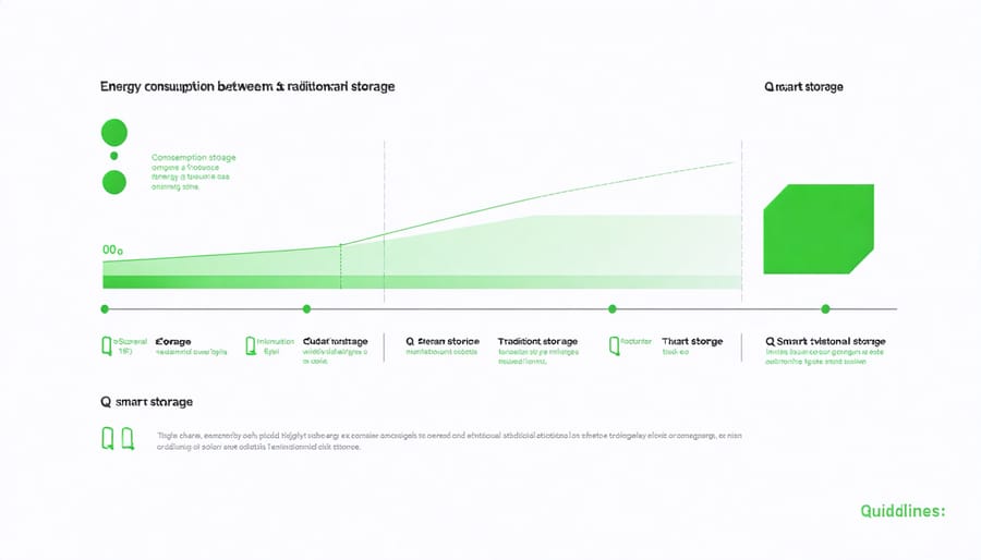 Energy consumption comparison chart: Traditional vs Q smart storage