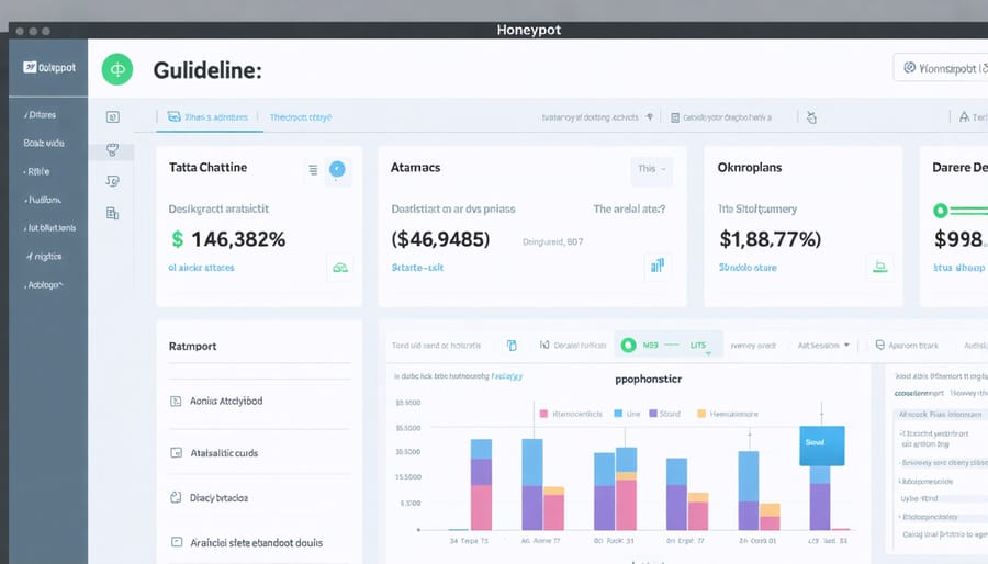 User interface of Raspberry Pi honeypot system displaying security metrics and alerts