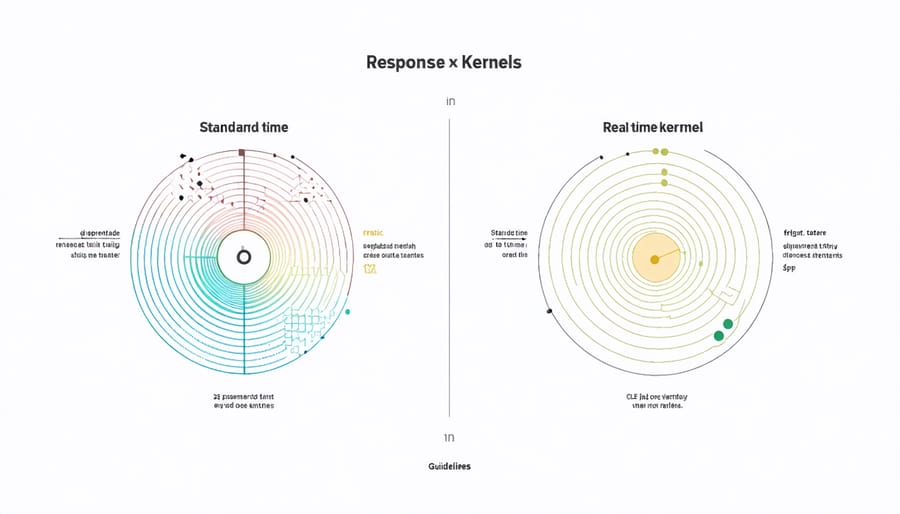 Comparison chart showing latency differences between standard Linux kernel and real-time kernel