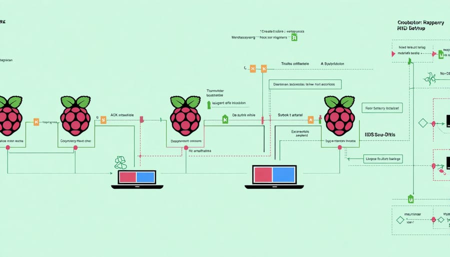 Infographic of network intrusion detection system architecture using Raspberry Pi