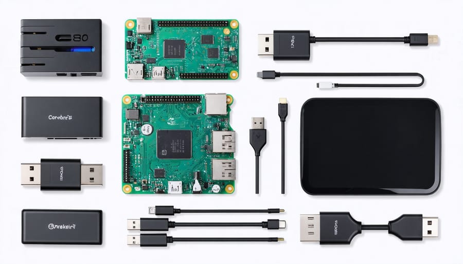 Complete hardware setup for Raspberry Pi cloud server with labeled components