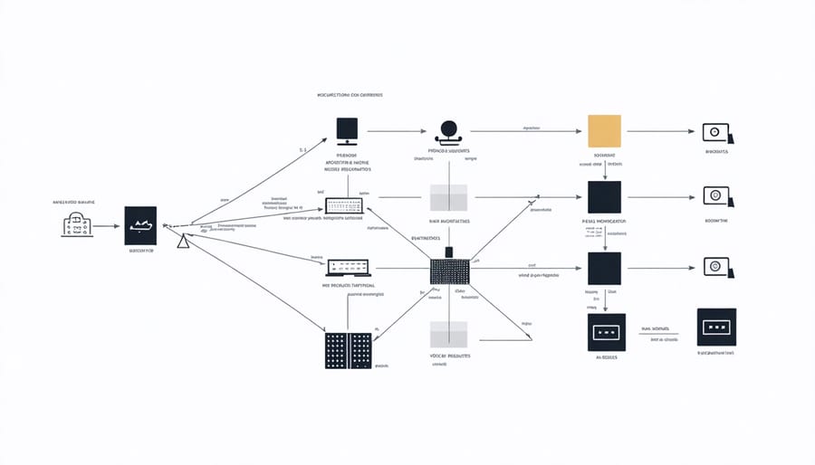 Flow diagram illustrating voice recognition model architecture with input layer, hidden layers, and output classification