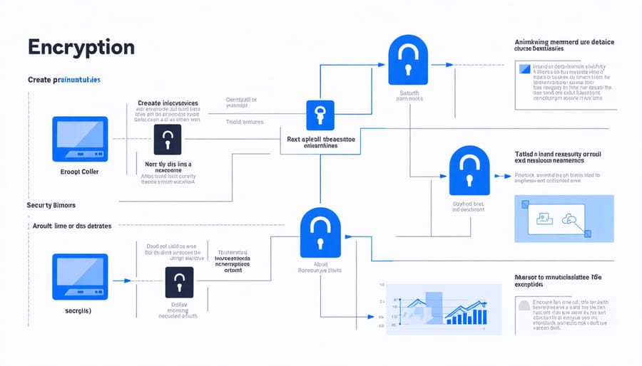 Visual diagram of security layers and encryption process for Raspberry Pi cloud storage