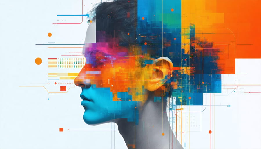 Visual representation of voice assistant maintaining conversation context across multiple exchanges