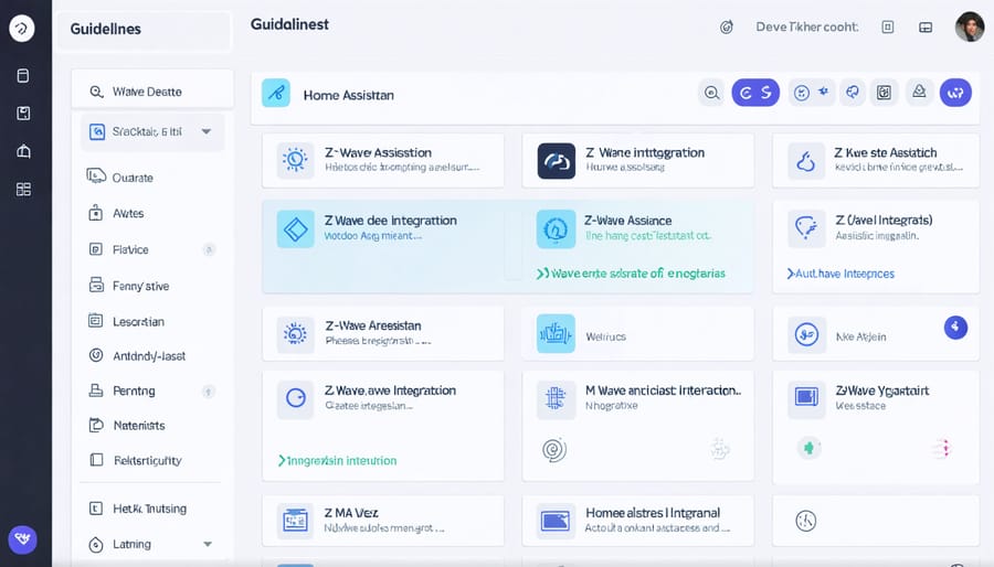 Home Assistant user interface displaying Z-Wave device management and control panel