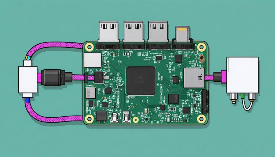 Detailed diagram showing components of a custom liquid cooling system for Raspberry Pi