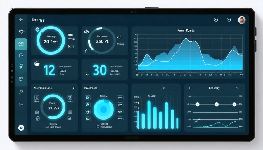 Interactive dashboard showing real-time energy usage statistics and graphs