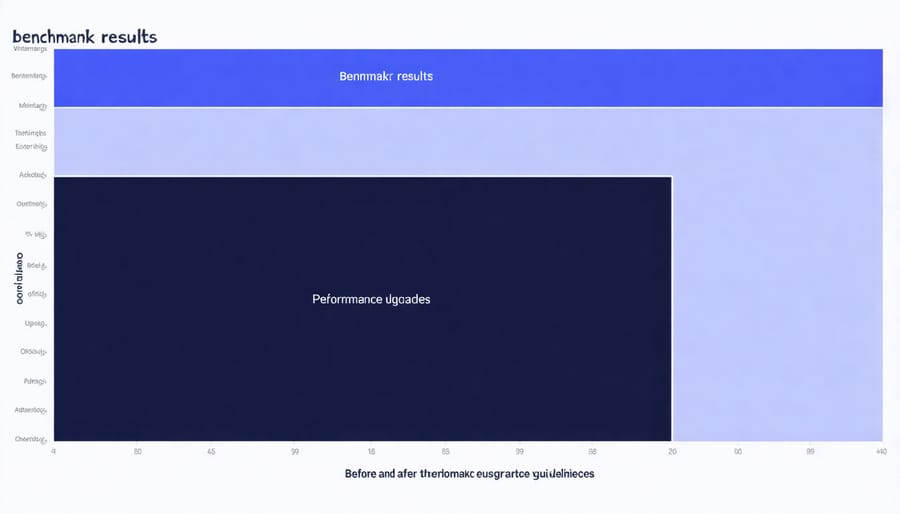 Performance benchmark chart comparing stock vs upgraded Raspberry Pi 4 configurations