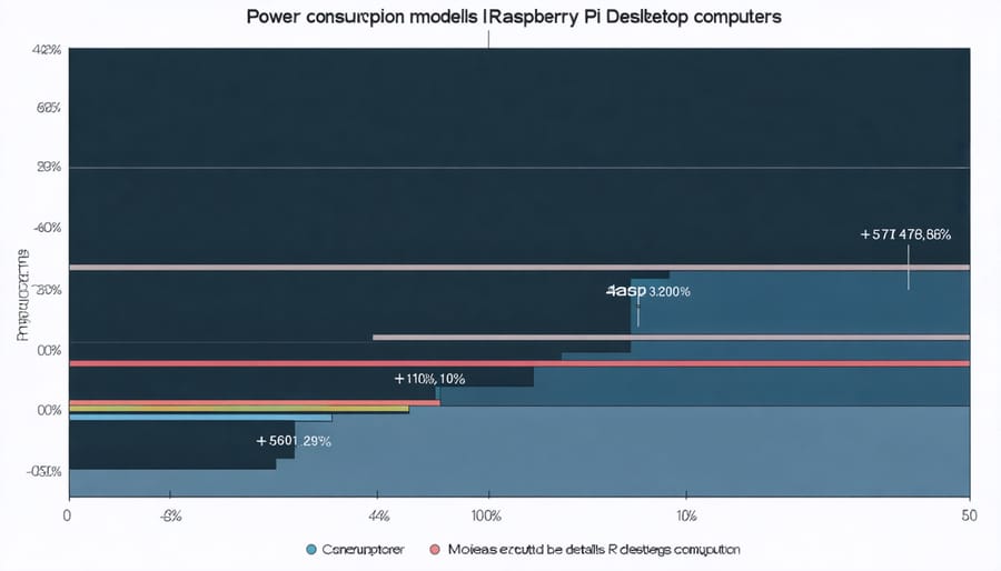 Bar chart showing power consumption comparison between Raspberry Pi and traditional computers